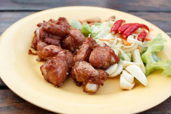 Fried pork spare rib , thai style — Stock Photo, Image