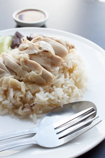 Hainanese chicken rice — Stock Photo, Image