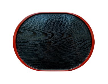Top view black wood tray (japan style) clipart