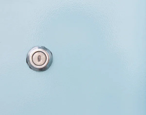 Key hole on blue steel — Stock Photo, Image