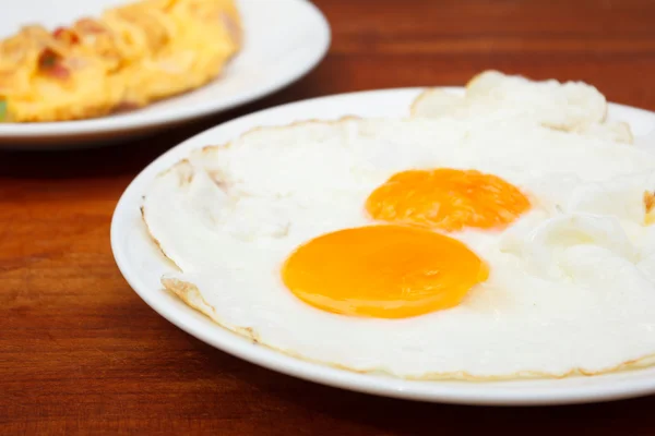 Close-up van gebakken eieren — Stockfoto