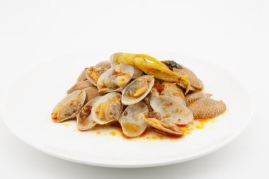 Közlenmiş biber kızarmış midyeleri karıştırın macun, Tayland gıda