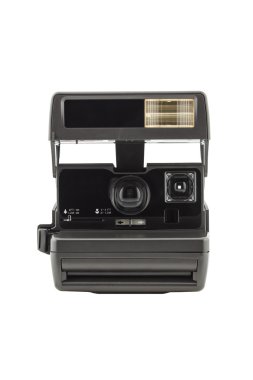 Beyaz bir arka plan üzerinde izole anlık fotoğraf makinesi