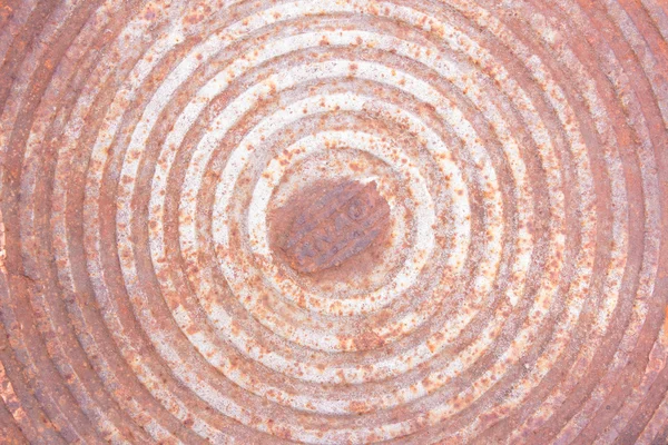 錆びたマンホール カバー、円パターンのテクスチャ — ストック写真