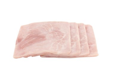 Beyaz bir arka plan üzerinde izole jambon