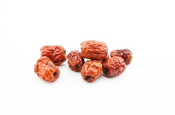 Getrocknete Jujube-Früchte auf weißem Hintergrund — Stockfoto