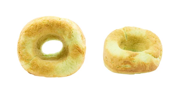 Зелені пончики ізольовані на білому тлі — стокове фото