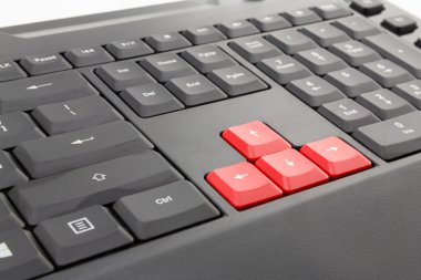 Kırmızı oklar bilgisayar klavye