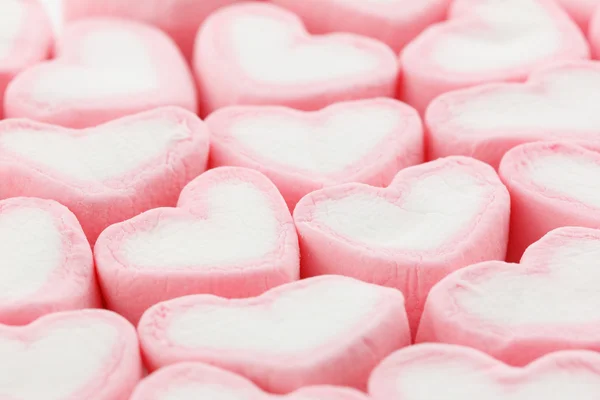Heart shape marshmallow background — Stock Photo, Image