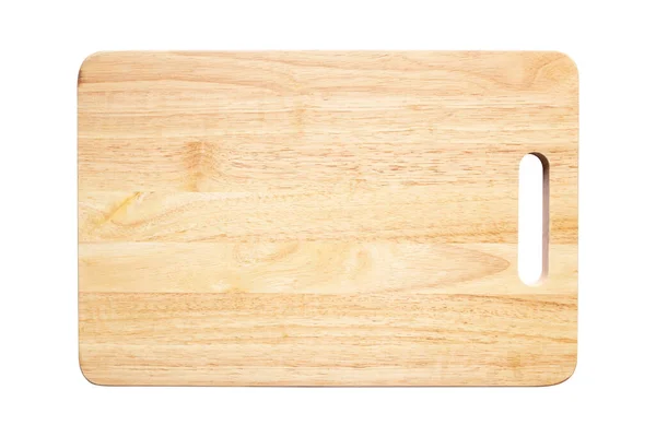 Top View Wooden Chopping Board Isolated White Background — Stock Photo, Image