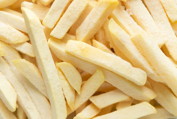 Vista Superior Papas Fritas Congeladas Comida Rápida —  Fotos de Stock