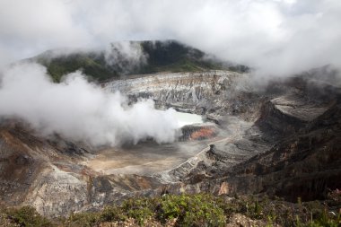 The caldera of Poas volcano in Costa Rica clipart