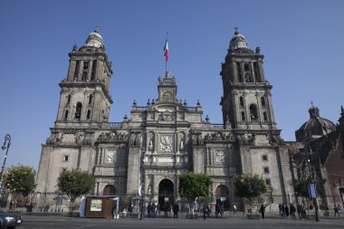 Cathedral of Mexico City in Plaza Zocalo clipart