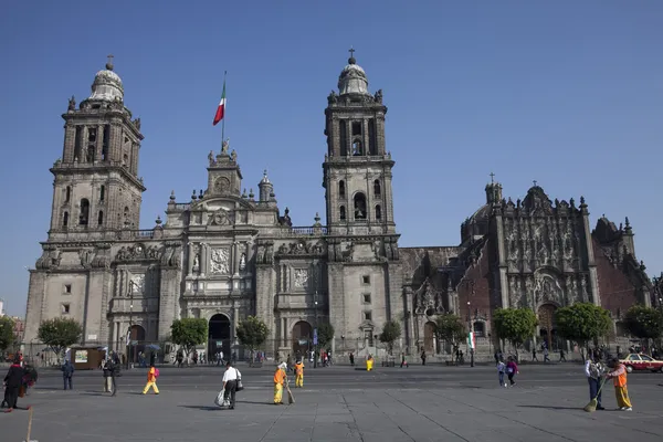 Katedra w Meksyku w plaza zocalo — Zdjęcie stockowe