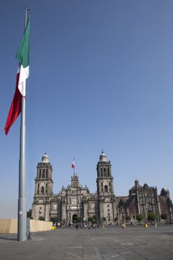 Cathedral of Mexico City in Mexico DF Plaza Zocalo clipart