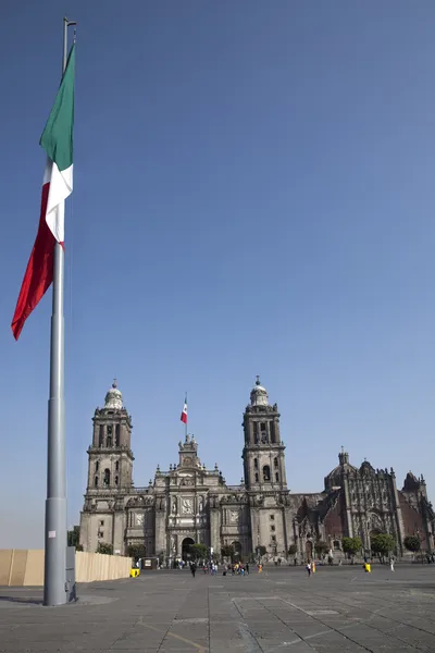 Kathedraal van mexico-stad in mexico df plaza zocalo — Stockfoto