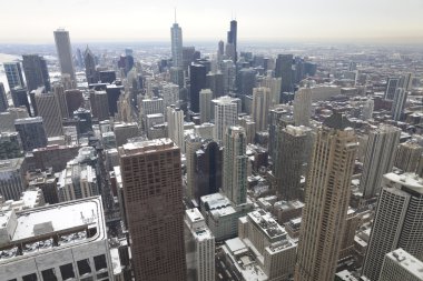kış döneminde chicago Michigan avenue.