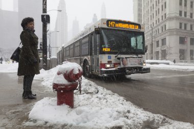 kış döneminde chicago Michigan avenue.