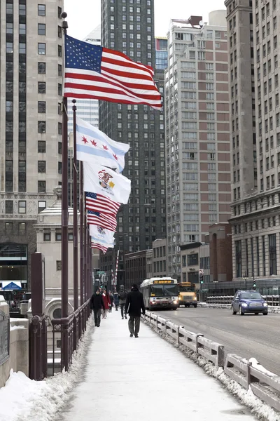 Michigan Avenue en invierno en Chicago . —  Fotos de Stock