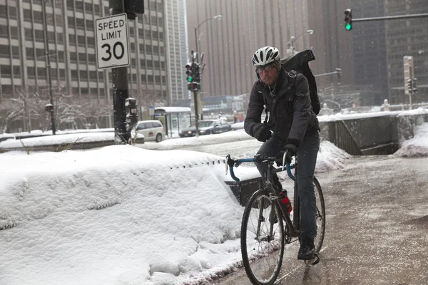 Michigan avenue w okresie zimowym w chicago — Zdjęcie stockowe