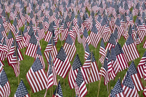 Numerosas banderas conmemorativas de Estados Unidos —  Fotos de Stock