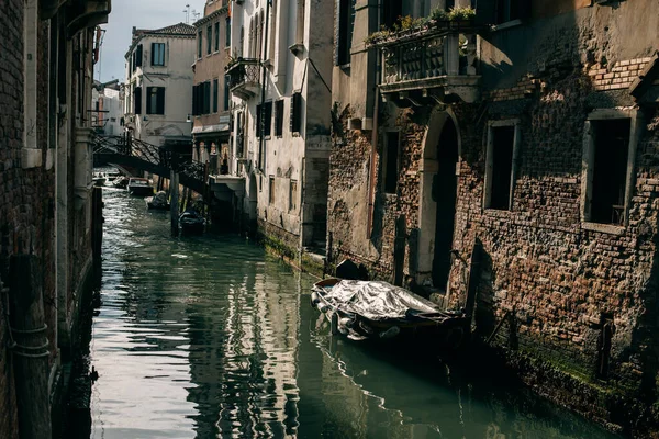 Increíble Vista Del Paisaje Urbano Del Casco Antiguo Venecia Canal —  Fotos de Stock