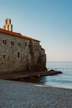 Amazing view of Budva old town and the sea. Travel destination in Montenegro.