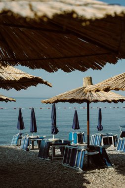 Empty beach near the old town of Budva, Montenegro.