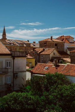 Amazing view of Budva old town and the sea. Travel destination in Montenegro.
