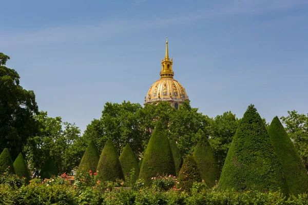 Gouden Koepel Van Dome Des Invalides Begraafplaats Van Napoleon Gezien — Stockfoto