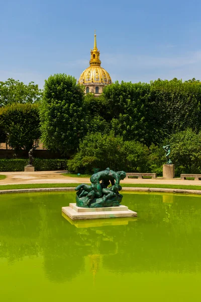 Gouden Koepel Van Dome Des Invalides Begraafplaats Van Napoleon Gezien — Stockfoto