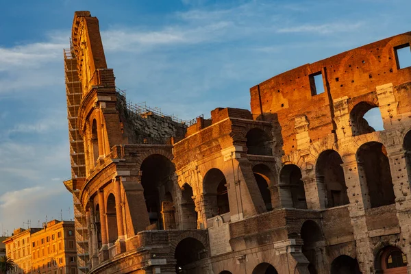 Сонце Сідає Колізей Римі Італія Найбільшому Стародавньому Амфітеатрі Історії Протягом — стокове фото