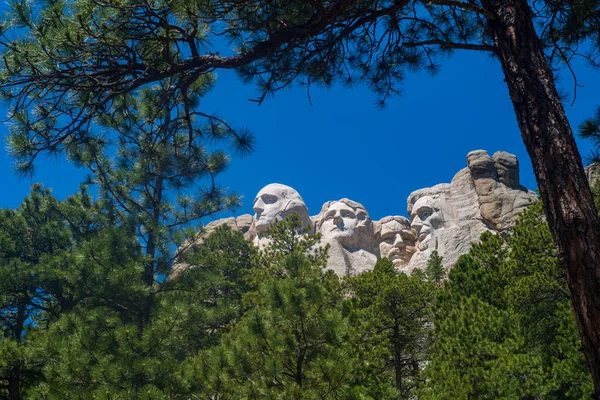 Národní Památník Mount Rushmore Zachycuje Americké Prezidenty George Washingtona Thomase — Stock fotografie