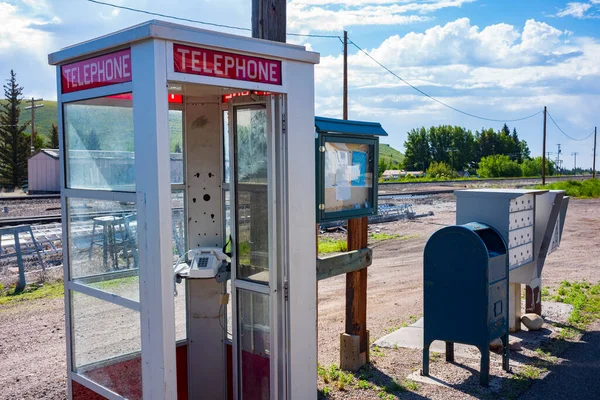 Telephone Box Once Had Paid Telephone Rewired Standard Telephone Set — Fotografia de Stock