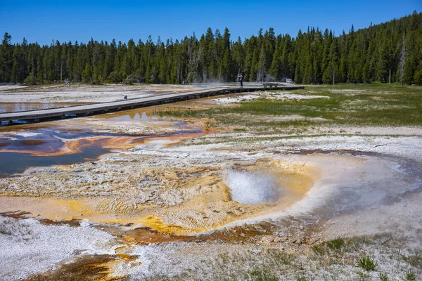 Upper Geyser Basin Which Location Old Faithful Geyser Has Largest — Stock Photo, Image