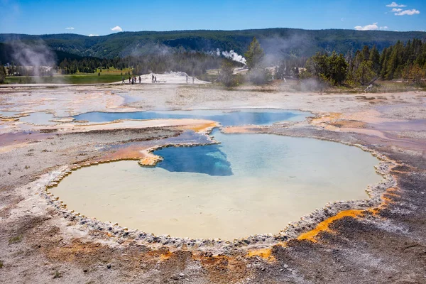 Upper Geyser Basin Which Location Old Faithful Geyser Has Largest — Stock Photo, Image