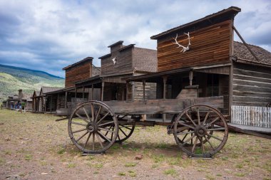Under overcast skies of Cody, Wyoming lies the remnants of an old town from the days of the Wild West. 