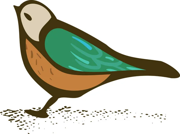 Απλή απεικόνιση διάνυσμα πουλιών σε ρετρό χρώμα — Διανυσματικό Αρχείο