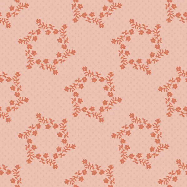 Coronas florales patrón de vectores sin costuras en rosa — Archivo Imágenes Vectoriales