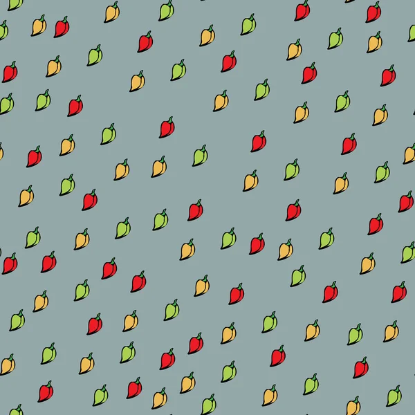 A little doodle capsiciums seamless vector pattern — стоковый вектор