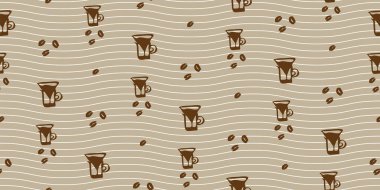 Bir kahve damlatıyor kusursuz vektör deseni