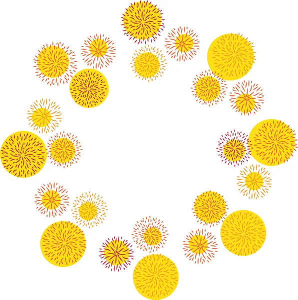 Basit bir sarı havai fişek çemberi vektör kümesi