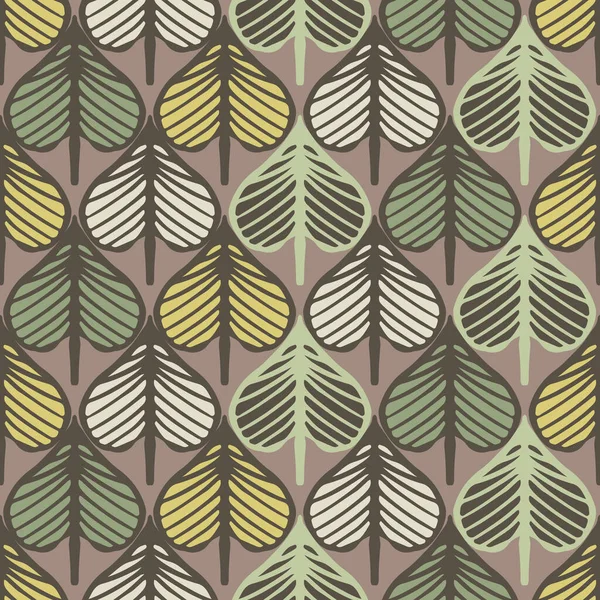 Forme de coeur arbres verts motif vectoriel sans couture — Image vectorielle