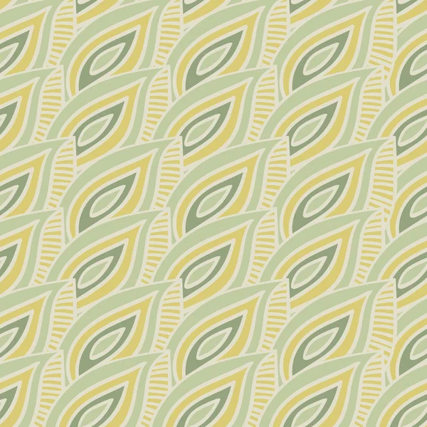 Un simple motif vectoriel vert feuillu sans couture — Image vectorielle