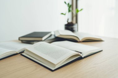 Book with copy space. Studying or learning with textbook at home. Success idea concept of education knowledge development and cognition learning