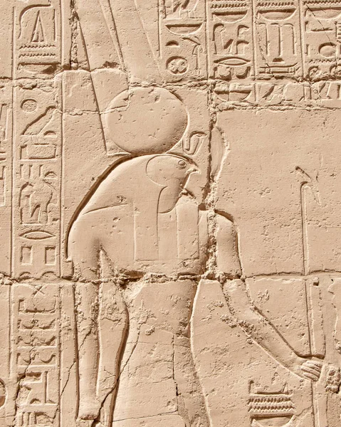 Antichi Murales Scritti Egizi Sulle Pareti Pietra Del Tempio Karnak — Foto Stock