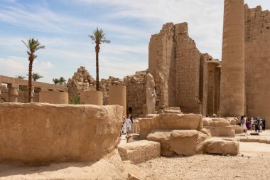 Luxor, Mısır - 20 Nisan 2020: Amun Tapınağı Kompleksi, Luxor, Mısır