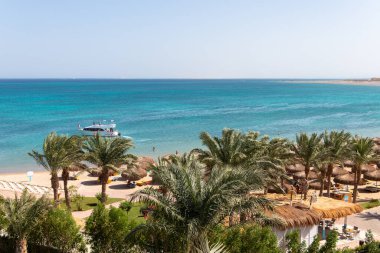 Hurghada, Mısır - 22 Eylül 2021: Hurghada, Mısır 'da güzel güneşli bir gün