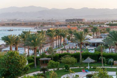 Hurghada, Mısır - 22 Eylül 2021: Hurghada, Mısır 'da güzel güneşli bir gün