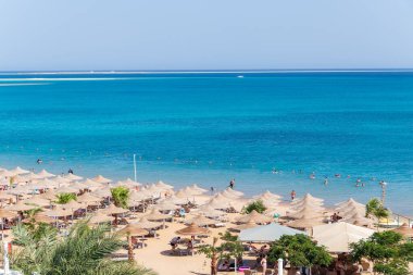 Hurghada, Mısır - 22 Eylül 2021: Hurghada, Mısır 'da güzel güneşli bir gün